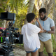 Dillard and his lead actress on location in Fiji where the film was shot.